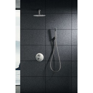 MOSCU KIT DOCCIA SOFFIONE CON MISCELATORE TERMOSTATICO A 2 VIE + DOCCETTA ACCIAIO INOX S.316