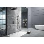RODAS BLACK MATT THERMOSTATIC BUILT-IN SHOWER KIT WITH SHOWER HEAD AND WATERFALL + HAND SHOWER