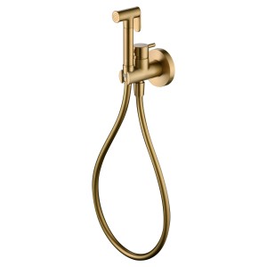 MUNICH BIDET SPRAY WITH HOT AND COLD WATER MIXER BRUSHED GOLD