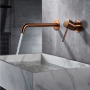 MONZA MONOCOMANDO LAVABO A MURO C/PARTE INCASSO ORO ROSA SPAZZOLATO