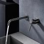 MONZA MONOCOMANDO LAVABO A MURO C/PARTE INCASSO BLACK GUN METAL