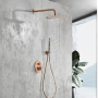 MONZA BUILT-IN SHOWER KIT WITH DIVERTER WITH BRUSHED ROSE GOLD SOFFIONE AND HAND SHOWER