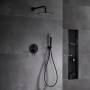 MONZA KIT DOCCIA A INCASSO CON DEVIATORE CON SOFFIONE E DOCCETTA NEGRO MATE