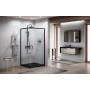 ZEPHYROS 2.0 A - CORNER 2 SLIDING DOORS + 2 FIXED CHROME PROFILE CLEAR GLASS