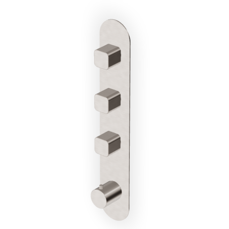 BRIM TERMOSTATICO DOCCIA C/ 3 RUB. ARRESTO NICKEL SPAZZOLATO