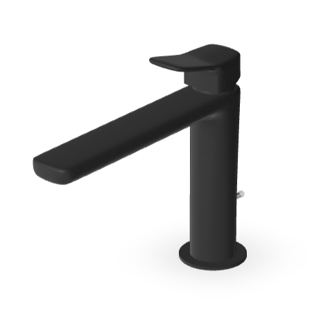 BRIM FAUCET MIXER WITH DRAIN MATTE BLACK EMBOSSED