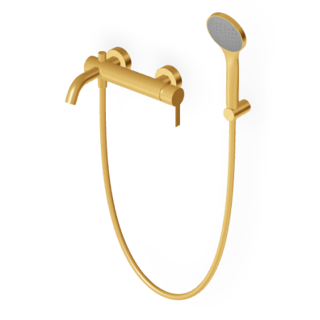 GILL BATHTUB-SHOWER MIXER WITH DIVERTER BRUSHED GOLD