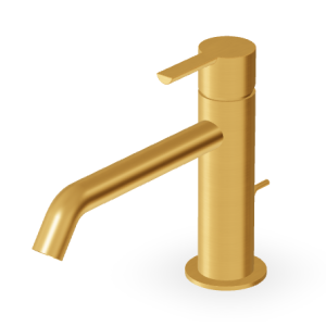 GILL EXTENDED SPOUT BASIN MIXER WITH WASTE BRUSHED GOLD