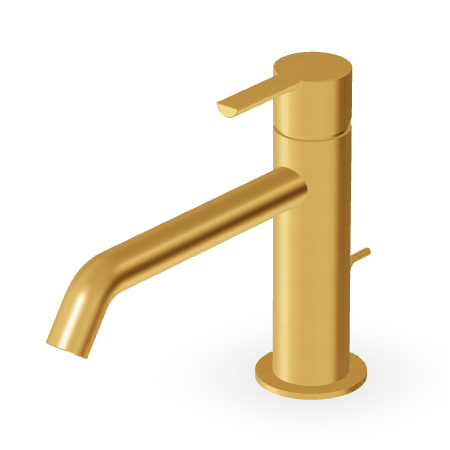GILL EXTENDED SPOUT BASIN MIXER WITH WASTE BRUSHED GOLD
