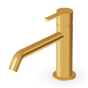 GILL EXTENDED SPOUT BASIN MIXER WITHOUT DRAIN BRUSHED GOLD