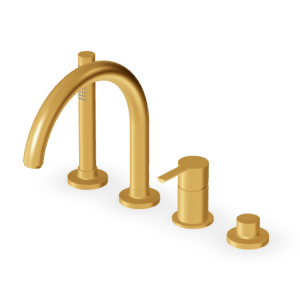 GILL BATHTUB MIXER WITH HAND SHOWER BRUSHED GOLD