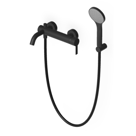 GILL BATHTUB-SHOWER MIXER WITH BLACK MATT EMBOSSED DIVERTER
