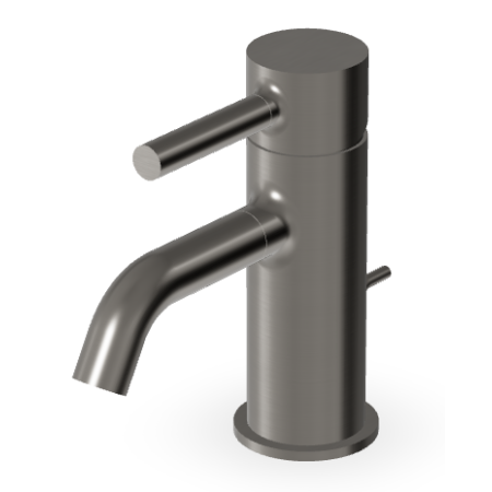 PAN MIXER TAP WITH DRAIN METAL BRUSHED BLACK