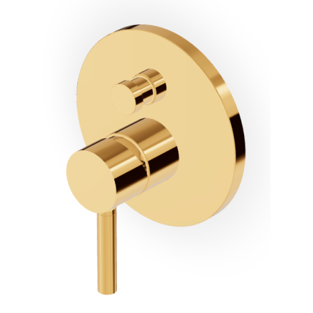 PAN SHOWER MIXER WITH GOLD DIVERTER