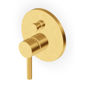 PAN SHOWER MIXER WITH DIVERTER BRUSHED GOLD