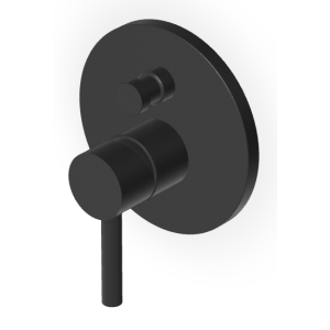 PAN SHOWER MIXER WITH BLACK MATT EMBOSSED DIVERTER