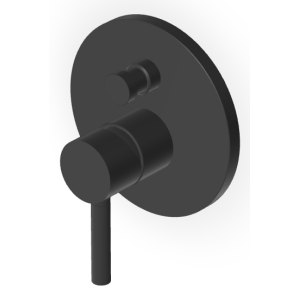 PAN SHOWER MIXER WITH BLACK MATT DIVERTER