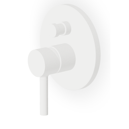 PAN SHOWER MIXER WITH DIVERTER MATT EMBOSSED WHITE