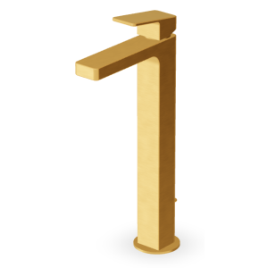 JINGLE MISCELATORE LAVABO PROLUNGATO C/SCARICO ORO SPAZZOLATO
