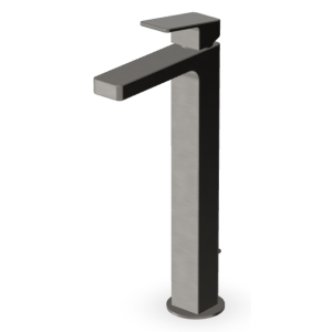 JINGLE EXTENDED BASIN MIXER WITH DRAIN METAL BRUSHED BLACK