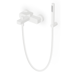 JINGLE MISCELATORE VASCA-DOCCIA ESTERNO BIANCO OPACO GOFFRATO