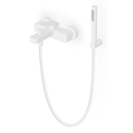 JINGLE MISCELATORE VASCA-DOCCIA ESTERNO BIANCO OPACO GOFFRATO