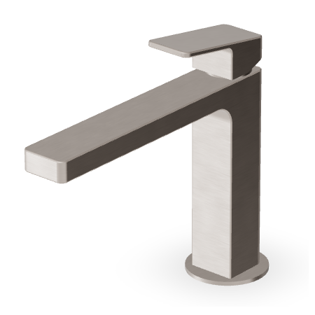 JINGLE MISCELATORE LAVABO S/SCARICO BOCCA PROLUNGATA NICKEL SPAZZOLATO