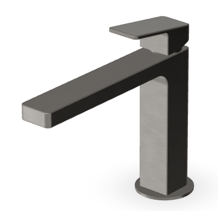 JINGLE MISCELATORE LAVABO S/SCARICO BOCCA PROLUNGATA METAL BLACK SPAZZOLATO