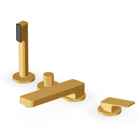 JINGLE 4-HOLE BRUSHED GOLD BATHTUB MIXER