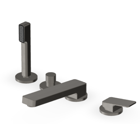 JINGLE MISCELATORE BORDO-VASCA 4 FORI METAL BLACK SPAZZOLATO