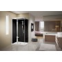 CRYSTAL 2P 120x80- CABINA MULTIFUNZIONE ASIMMETRICA, 1 ANTA SCORR. + 1 FISSA IN LINEA