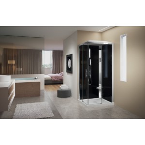 CRYSTAL A100x80 MULTIFUNCTION CABIN 2 SLIDING DOORS + 2 FIXED
