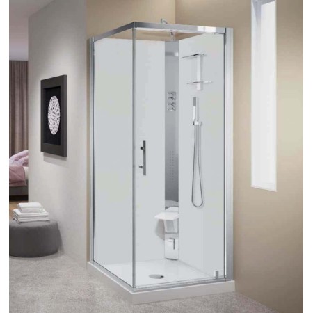 CRYSTAL G CABINA MULTIFUNZIONE 1 ANTA BATTENTE +1 LATO FISSO