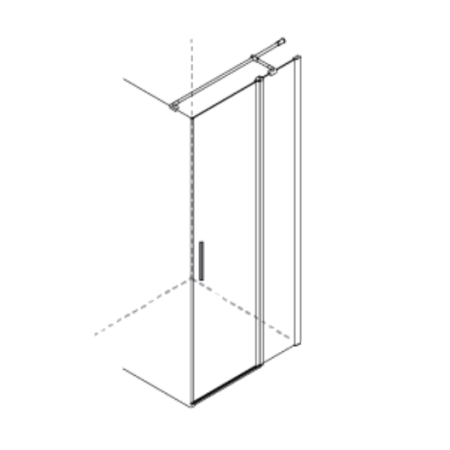 HINGED SIDE x BRERA G+F 1 SWING DOOR + 1 FIXED SIDE POST