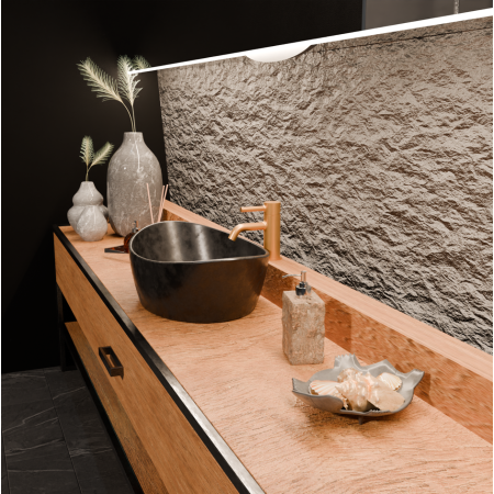 PAN MISCELATORE LAVABO C/ SCARICO ORO SPAZZOLATO