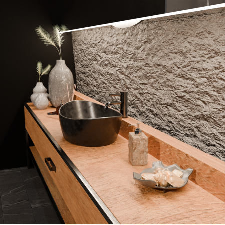 PAN MISCELATORE LAVABO C/ SCARICO METAL BLACK