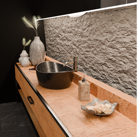 PAN MISCELATORE LAVABO C/ SCARICO NICKEL