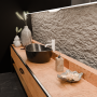 PAN MISCELATORE LAVABO C/ SCARICO BIANCO OPACO GOFFRATO