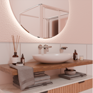 BRIM BUILT-IN BASIN MIXER 180MM CHROME