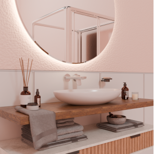 BRIM MISCELATORE LAVABO DA INCASSO 180MM NICKEL SPAZZOLATO