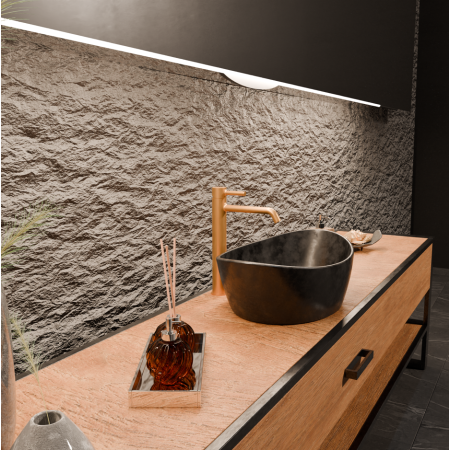 PAN MISCELATORE LAVABO PROLUNGATO S/SCARICO ORO SPAZZOLATO