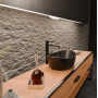 PAN MISCELATORE LAVABO PROLUNGATO S/SCARICO NERO OPACO GOFFRATO