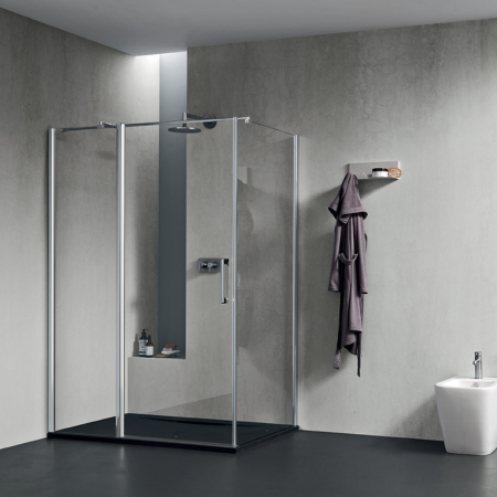 DEDALO CORNER PLUS 1 SWING DOOR + 1 FIXED SIDE