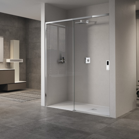 OPERA 2PH NICHE 1 SLIDING DOOR CHROME POLISHED FRAME CLEAR GLASS