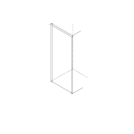 FIXED SIDE x OPERA PH+FH ANGLE 1 SLIDING DOOR + 1 FIXED SIDE SHINY CHROME POST TRANSPARENT GLASS