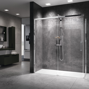 ROSE ROSSE PH+FH - CORNER SHOWER BOX 1 SLIDING DOOR + FIXED SIDE PANEL