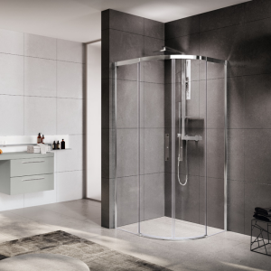 ROSE ROSSE R ASYMMETRICAL SEMICIRCULAR CORNER SHOWER BOX