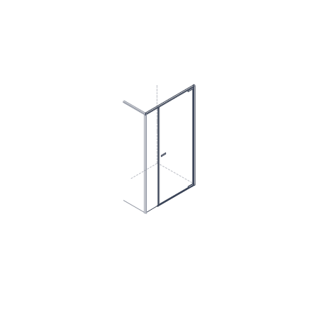 HINGED DOOR x YOUNG G+F+F CORNER 1 HINGED DOOR WITH FIXED PANEL IN LINEA + 1 FIXED SIDE BRIGHT CHROME POST TRANSPARENT GLASS