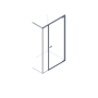HINGED DOOR x YOUNG G+F+F CORNER 1 HINGED DOOR WITH FIXED PANEL IN LINEA + 1 FIXED SIDE BRIGHT CHROME POST TRANSPARENT GLASS