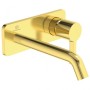 JOY LAVABO MISCELATORE MONOCOMANDO A PARETE C/PIASTRA RETTANGOLARE E BOCCA DA 180MM BRUSHED GOLD